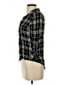 Stoosh 100% Rayon Plaid Black 3/4 Sleeve Button-Down Shirt Size S - photo 5