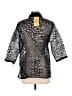 Wet Seal Animal Print Black 3/4 Sleeve Button-Down Shirt Size L - photo 2