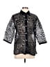 Wet Seal Animal Print Black 3/4 Sleeve Button-Down Shirt Size L - photo 1