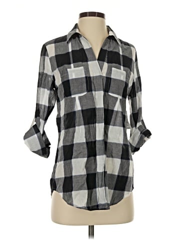 Lord & Taylor 3/4 Sleeve Button-Down Shirt (view 1)