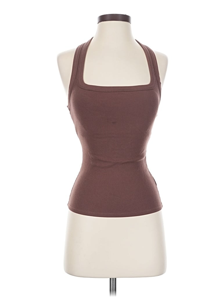 Pre-owned Reoria Tank Top Brown Halter Neckline Tops