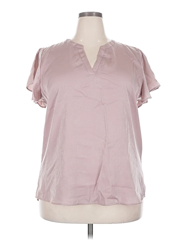 Pre-owned Maurices Short Sleeve Blouse In Pink