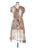 MSK 100% Polyester Animal Print Brown Casual Dress Size 14 - photo 1