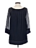 St. John 100% Silk Blue 3/4 Sleeve Silk Top Size P (petite) - photo 2