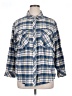 Sanctuary 100% Cotton Plaid Blue Long Sleeve Button-Down Shirt Size 1X - photo 1