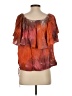 Blue Life 100% Rayon Orange Short Sleeve Blouse Size XS - photo 2