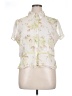 Worthington 100% Polyester Floral Ivory Short Sleeve Blouse Size 16 - photo 1