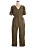 Joie 100% Linen Solid Brown Jumpsuit Size XL - photo 1