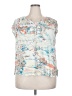 Chaps 100% Viscose White Short Sleeve Blouse Size XXL - photo 1