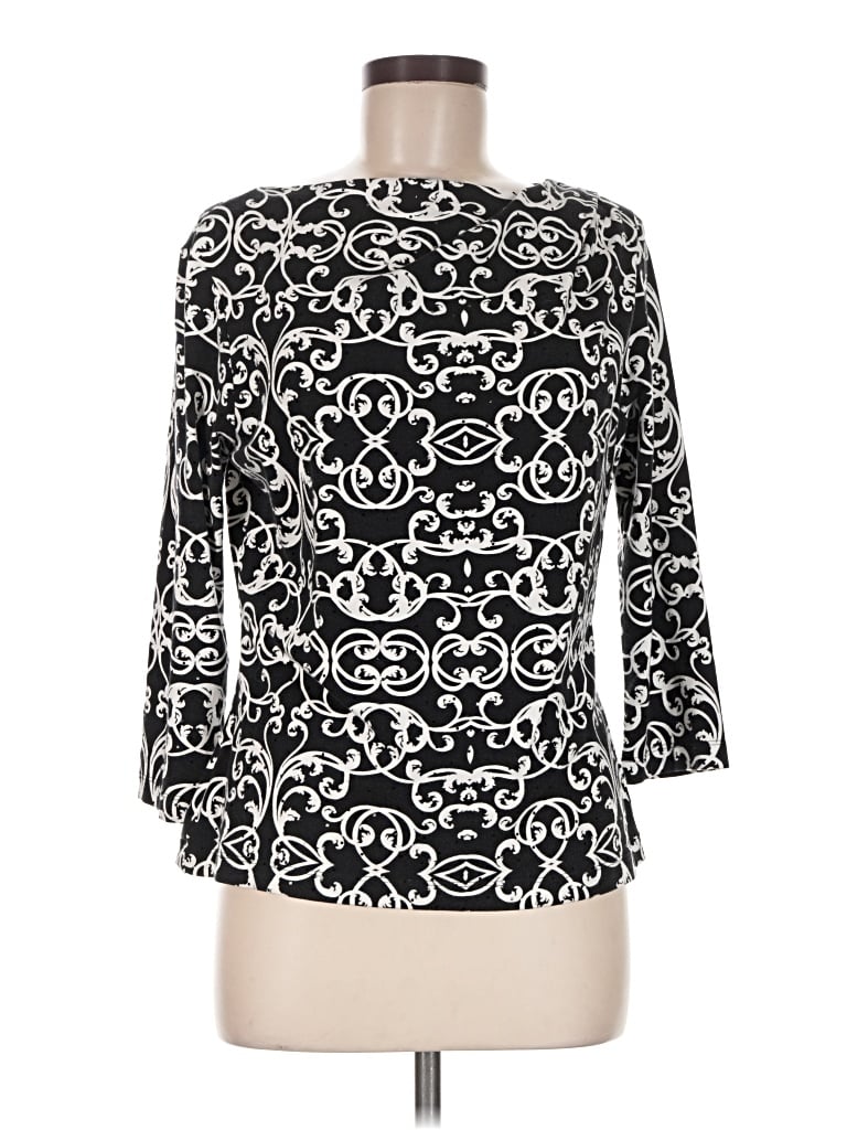 Pre-owned St John 3/4 Sleeve Blouse In Black