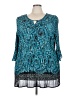 Catherines 100% Polyester Teal 3/4 Sleeve Blouse Size 3X - photo 1