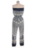 Young Threads 100% Rayon Paisley Blue Jumpsuit Size L - photo 2