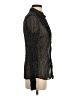Esprit 100% Polyester Metallic Black Long Sleeve Blouse Size S - photo 4