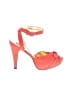 Assorted Brands Color Block Orange Heels Size 10 - photo 1