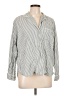 Gap Body Stripes Green Silver Long Sleeve Button-Down Shirt Size L - photo 1