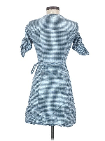 Madewell Gingham Shirred-Sleeve Wrap Dress (view 2)