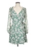 Lush 100% Polyester Floral Green Casual Dress Size S - photo 1