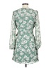 Lush 100% Polyester Floral Green Casual Dress Size S - photo 2