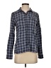 L.L.Bean 100% Nylon Plaid Blue Long Sleeve Button-Down Shirt Size XS - photo 1