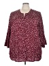 Catherines 100% Polyester Polka Dots Burgundy 3/4 Sleeve Blouse Size 3X - photo 1