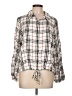 Sanctuary 100% Rayon Plaid Ivory Long Sleeve Blouse Size L - photo 1