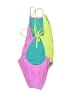 Speedo Color Block Pink One Piece Swimsuit Size M - photo 2