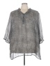 Maggie Barnes for Catherines 100% Polyester Gray 3/4 Sleeve Blouse Size 4X - photo 1