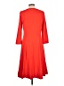 Lands' End Solid Red Casual Dress Size L - photo 2
