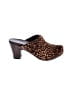 Danskin 100% Leather Animal Print Brown Mule/Clog Size 10 - photo 1