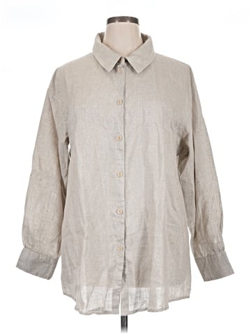 Flax 3/4 Sleeve Button-Down Shirt (view 1)
