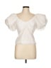 FRAME 100% Cotton White Short Sleeve Blouse Size M - photo 1