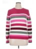Ann Taylor LOFT Stripes Pink Pullover Sweater Size XL - photo 1