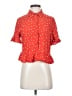 Paper Crane 100% Rayon Polka Dots Red Short Sleeve Blouse Size M - photo 1