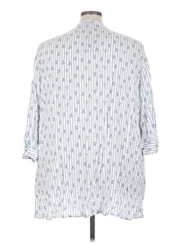 Ulla Popken 3/4 Sleeve Button-Down Shirt (view 2)