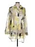 DKNY 100% Polyester Print Green 3/4 Sleeve Blouse Size L - photo 1