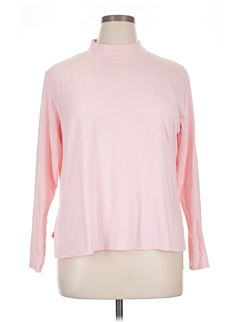 Pre-owned Draper's & Damon's Long Sleeve Top Pink Turtleneck Tops