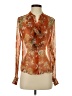 Nicholas 100% Silk Orange Long Sleeve Silk Top Size 4 - photo 1