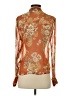 Nicholas 100% Silk Orange Long Sleeve Silk Top Size 4 - photo 2