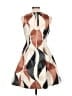 H&M 100% Polyester Graphic Brown Cocktail Dress Size 12 - photo 2