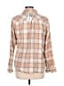Croft & Barrow 100% Cotton Plaid Tan Long Sleeve Button-Down Shirt Size L - photo 2