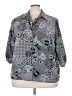 George 100% Polyester Print Gray 3/4 Sleeve Blouse Size 3X - photo 1