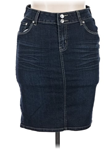 Karen T. Denim Skirt (view 1)