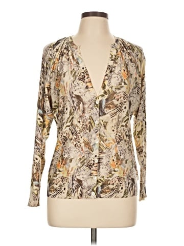 Magaschoni Long Sleeve Silk Top (view 1)