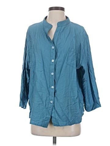 Unbranded 3/4 Sleeve Button-Down Shirt (view 1)