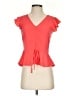 WAYF Orange Short Sleeve Blouse Size XS - photo 1