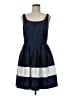 Taylor 100% Polyester Stripes Blue Casual Dress Size 8 - photo 1