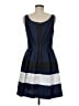 Taylor 100% Polyester Stripes Blue Casual Dress Size 8 - photo 2