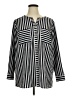 Dennis by Dennis Basso Stripes Black 3/4 Sleeve Blouse Size 1X - photo 1