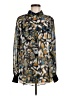 DKNY 100% Polyester Animal Print Green Long Sleeve Blouse Size M - photo 1