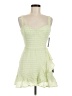 Lulus 100% Polyester Checkered-gingham Green Cocktail Dress Size M - photo 1